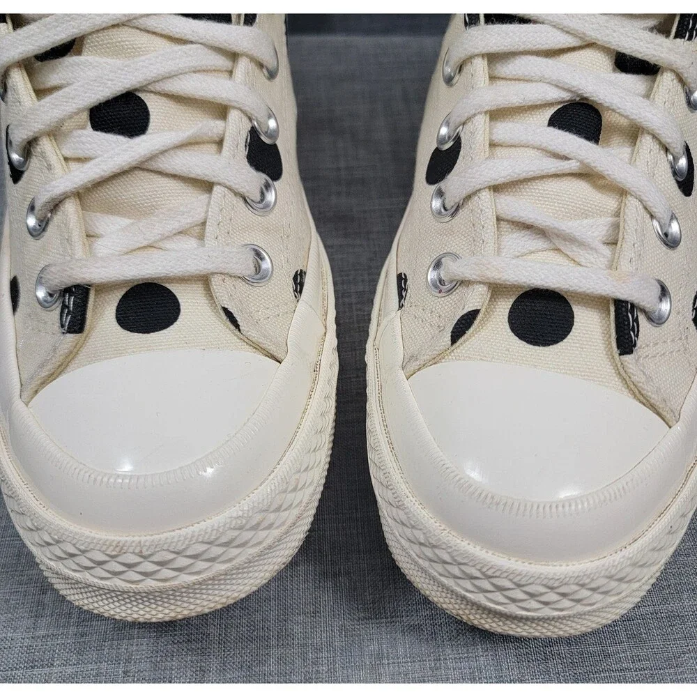 Converse Comme des Garcons PLAY Chuck 70 High Top Polka Dot Cream Wo's 9 Mens 7